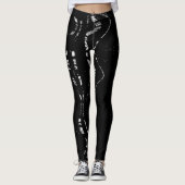 黒と動揺して白の大理石パターユニークン レギンス (正面)