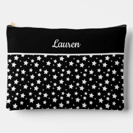 黒と名前をカスタムするに白い星 アクセサリーポーチ