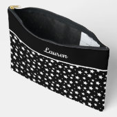 黒と名前をカスタムするに白い星 アクセサリーポーチ (見開き)