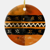 黒と地の色調の部族モチーフ セラミックオーナメント (裏面)