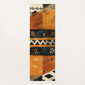 黒と地の色調の部族モチーフ ヨガマット (裏面)