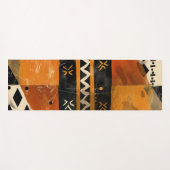 黒と地の色調の部族モチーフ ヨガマット (正面(横))