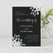 黒と埃っぽい青のフローラ | 水の色結婚の 招待状 (スタンド正面)