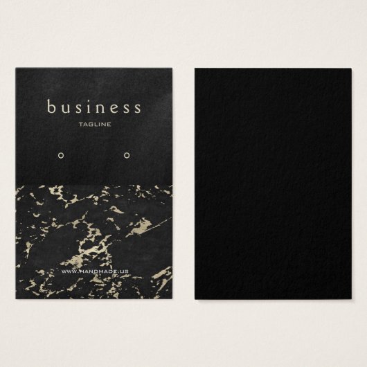 黒と大理石のイヤリングディスプレイ (正面&裏面)