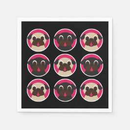 黒と子豚の頭の誕生日パーティー スタンダードカクテルナプキン