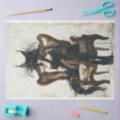 黒と孔雀のデカップブラック猫の女性 薄葉紙 (クラフト)