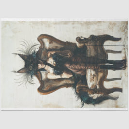 黒と孔雀のデカップブラック猫の女性 薄葉紙