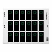 黒と孔雀の色のパターン。 ラベル (フルシート)