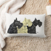 黒と小麦のスコットランド ランバークッション (ブランケット)