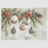 黒と市松模様にバラ 薄葉紙 (正面)