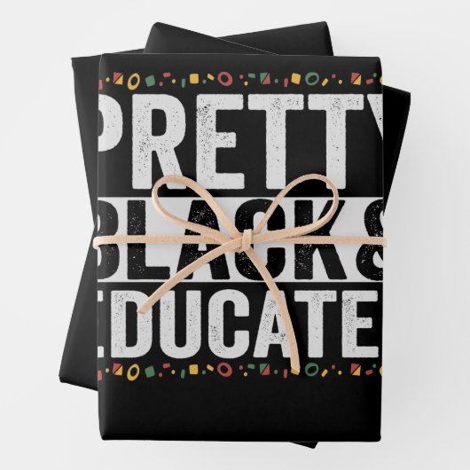 黒と教育かわいらしを受けおもしろいた黒い歴史の贈り物 ラッピングペーパーシート (インサイチュ)