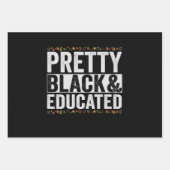 黒と教育かわいらしを受けおもしろいた黒い歴史の贈り物 ラッピングペーパーシート (正面)