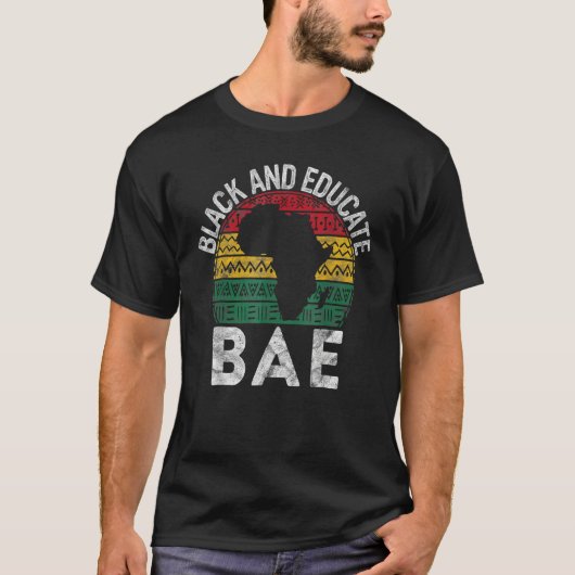 黒と教育を受けたBAEギフトプライド履歴Month Te Tシャツ (正面)