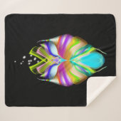 黒と数々の色のOracle Owl シェルパブランケット (正面(横))