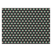 黒と数々の色のOracle Owl テーブルクロス (正面(横))