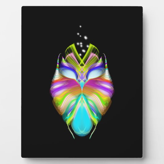 黒と数々の色のOracle Owl フォトプラーク (正面)