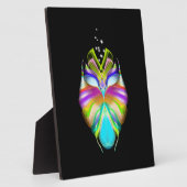 黒と数々の色のOracle Owl フォトプラーク (側面)