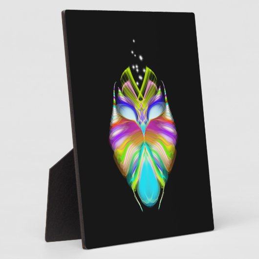 黒と数々の色のOracle Owl フォトプラーク (側面)