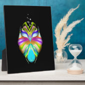 黒と数々の色のOracle Owl フォトプラーク (側面)