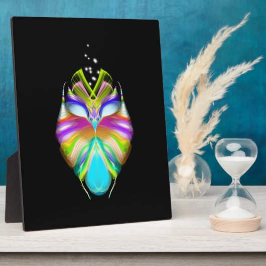 黒と数々の色のOracle Owl フォトプラーク (側面)