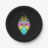 黒と数々の色のOracle Owl ペーパープレート (正面)