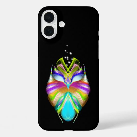 黒と数々の色のOracle Owl Case-Mate iPhoneケース (裏面)