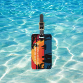 黒と日没の休暇のパーソナライズ荷物タグ ラゲッジタグ