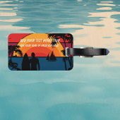 黒と日没の休暇のパーソナライズ荷物タグ ラゲッジタグ