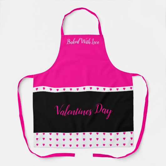 黒と明るいピンク エプロン (正面)