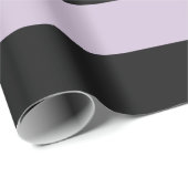 黒と明るい紫のオーニングストライプ ラッピングペーパー (ロールコーナー)