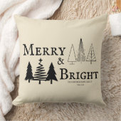 黒と明メリーるいクリスマスツリーファミリーエスト クッション (ブランケット)