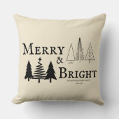 黒と明メリーるいクリスマスツリーファミリーエスト クッション (正面)