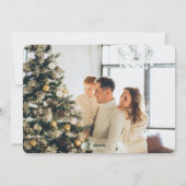 黒と明メリーるい雪ホリー写真クリスマス シーズンカード (裏面)