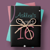 黒と星と渦巻き甘い16 ラッピングペーパーシート