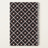 黒と暖かい茶色の色調の幾何学的パターン ノートブック (裏面)