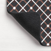 黒と暖かい茶色の色調の幾何学的パターン マウスパッド (コーナー)