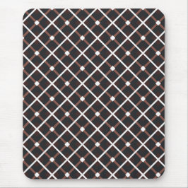 黒と暖かい茶色の色調の幾何学的パターン マウスパッド