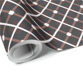 黒と暖かい茶色の色調の幾何学的パターン ラッピングペーパー (ロールコーナー)