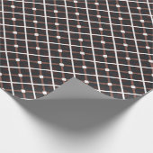 黒と暖かい茶色の色調の幾何学的パターン ラッピングペーパー (角)