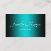 黒と暗のターコイズ エレガント グラデーション 名刺 (正面)