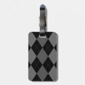 黒と木炭グレイアーガイル ラゲッジタグ (裏面縦)
