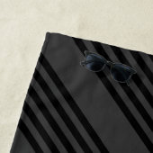 黒と木炭ストライプ五柄 ビーチタオル (インサイチュ)