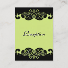 黒と梨の緑のスクロール披露宴 エンクロージャーカード
