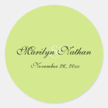 黒と梨の緑1.5インチラウンドステッカー