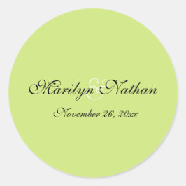 黒と梨の緑1.5インチラウンドステッカー ラウンドシール