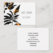 黒と橙の植物 名刺 (正面/裏面)