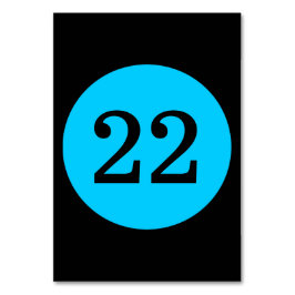 黒と水色の青の円の表の番号 テーブルナンバー