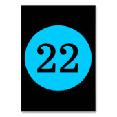 黒と水色の青の円の表の番号 テーブルナンバー (裏面)