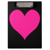 黒と深いのピンクのハート図形 クリップボード (正面)