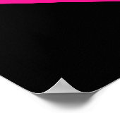 黒と深いピンクかわいいハートの形 ポスター (角)